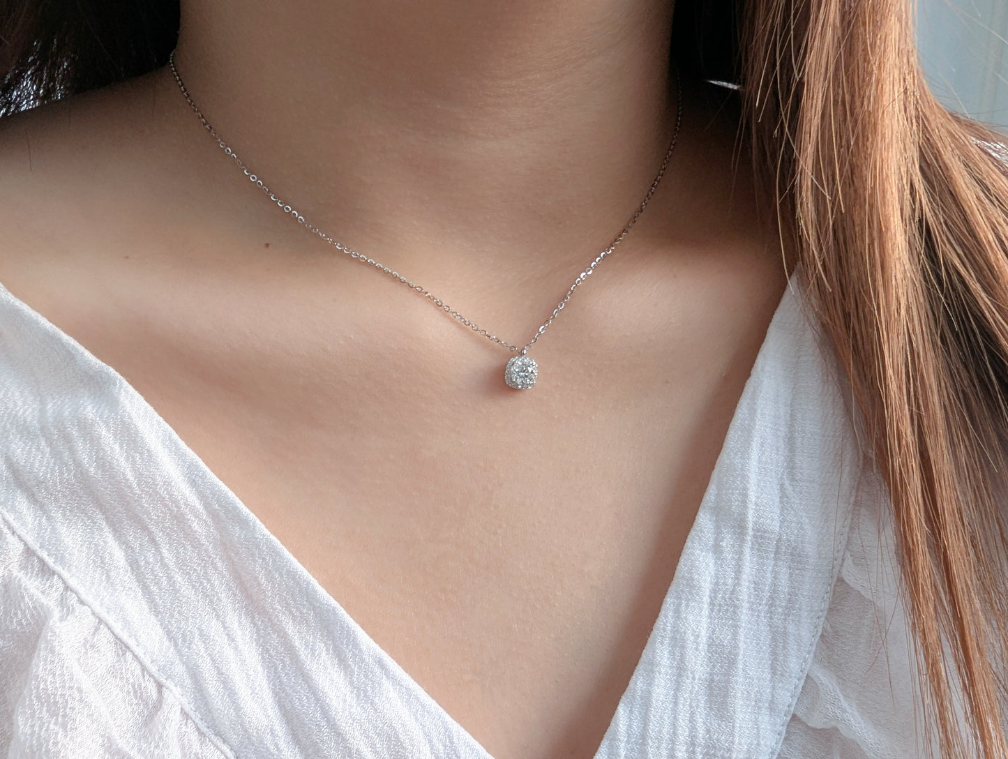 "Sucre" Moissanit-Halskette 0,50 Karat in 925er Silber