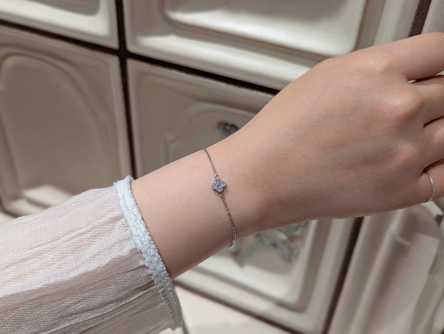 "Fleur de Licht" Moissanit-Armband aus 925er Silber