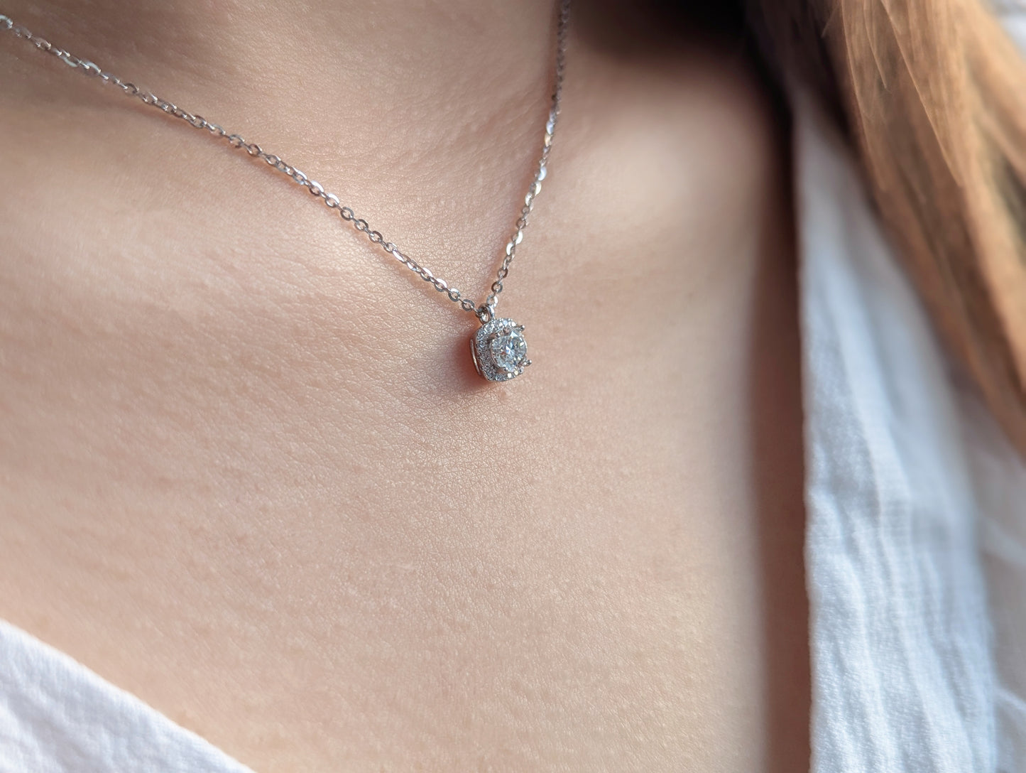 "Sucre" Moissanit-Halskette 0,50 Karat in 925er Silber