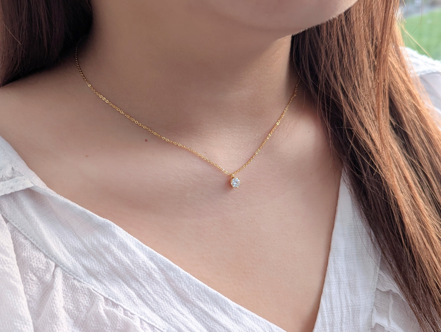 "Éclat de Lune" Moissanit-Halskette aus 925er Silber