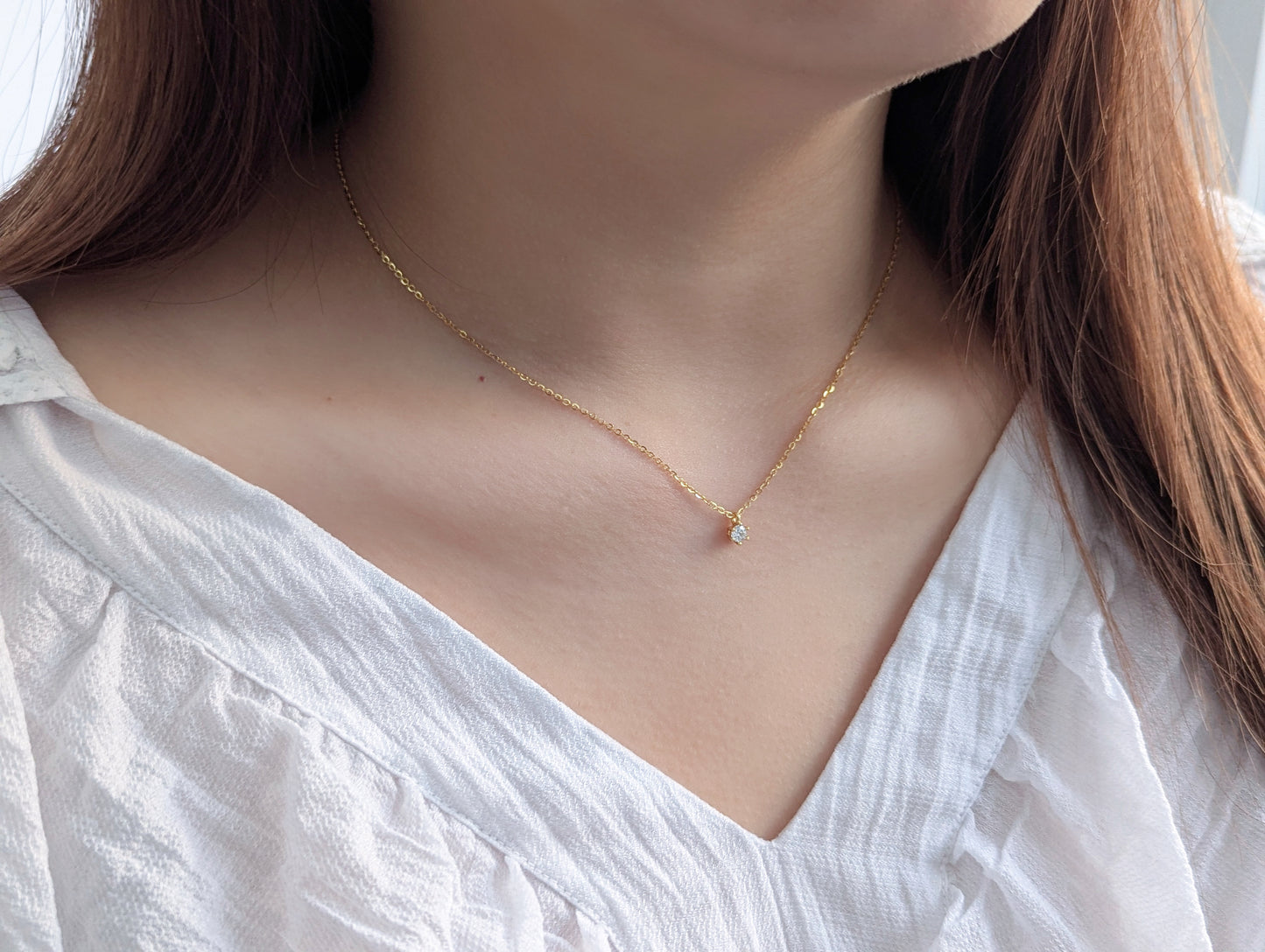 "Éclat de Lune" Moissanit-Halskette aus 925er Silber