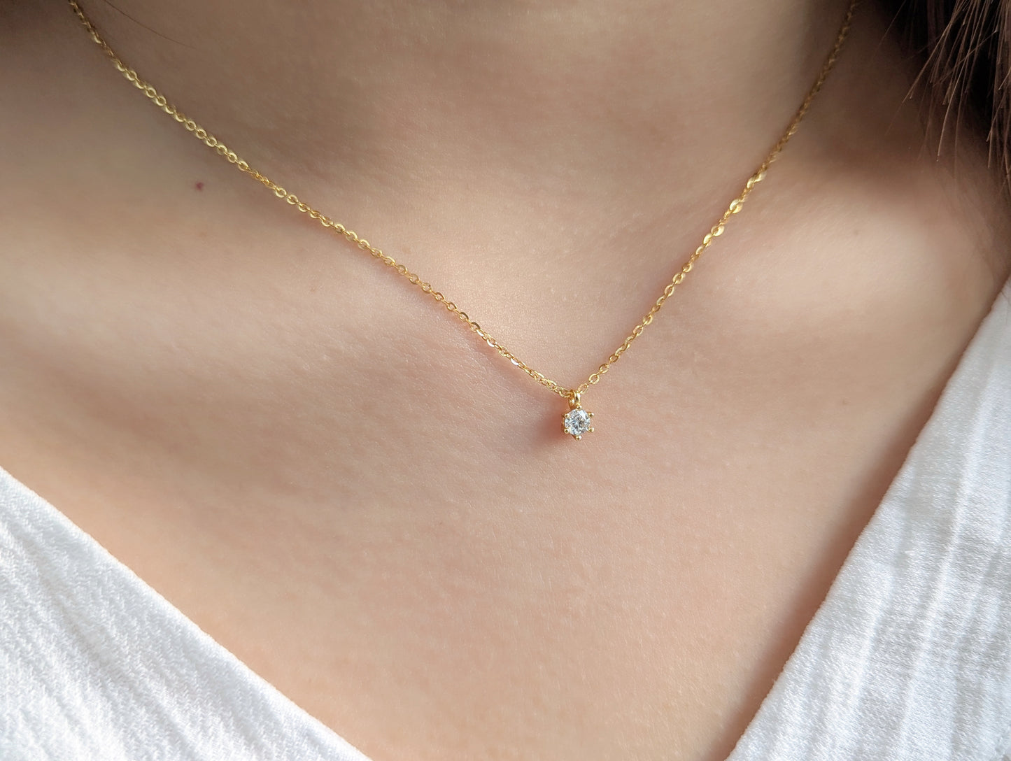 "Éclat de Lune" Moissanit-Halskette aus 925er Silber