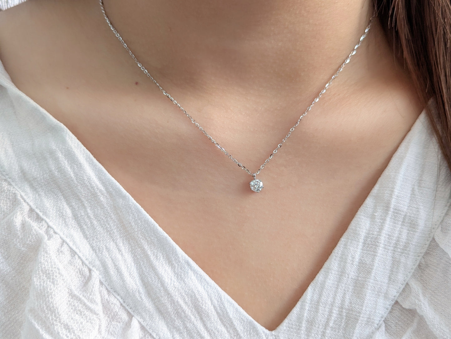 "Éclat de Lune" Moissanit-Halskette aus 925er Silber