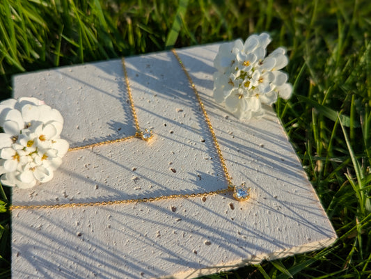 "Éclat de Lune" Moissanit-Halskette aus 925er Silber